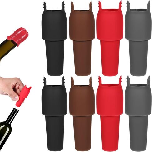 JJUNW 8Pcs Silicone Wine Stopper for Wine Bottles, Reusable Sparkling Wine Bottle Stoppers Keep-Wine-Fresh Sparkling Wine Bottle Stopper for Wine Beer Champagne Home Party in Saudi Arabia