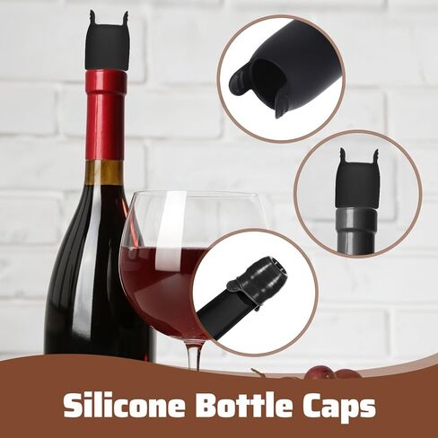 JJUNW 8Pcs Silicone Wine Stopper for Wine Bottles, Reusable Sparkling Wine Bottle Stoppers Keep-Wine-Fresh Sparkling Wine Bottle Stopper for Wine Beer Champagne Home Party in Saudi Arabia