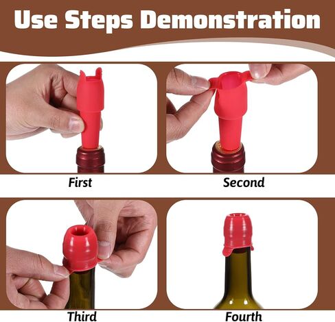 JJUNW 8Pcs Silicone Wine Stopper for Wine Bottles, Reusable Sparkling Wine Bottle Stoppers Keep-Wine-Fresh Sparkling Wine Bottle Stopper for Wine Beer Champagne Home Party in Saudi Arabia