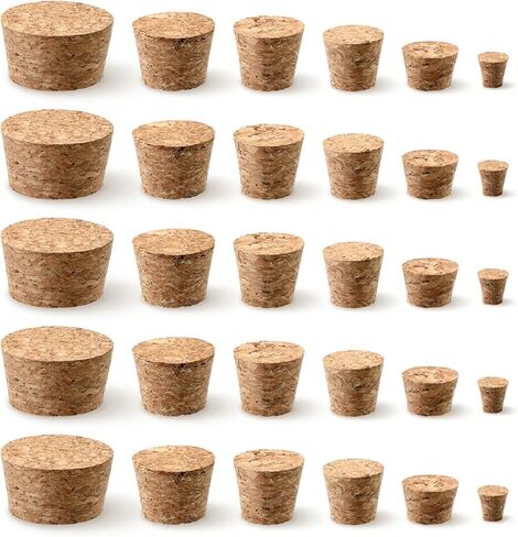 30 PCS Cork Stoppers Assorted Sizes Corks for Wine Bottles for Crafts Natural Corks Wooden Cork Plugs Tapered for Wine Beer Bottles DIY Crafts in Saudi Arabia