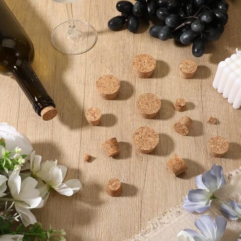 30 PCS Cork Stoppers Assorted Sizes Corks for Wine Bottles for Crafts Natural Corks Wooden Cork Plugs Tapered for Wine Beer Bottles DIY Crafts in Saudi Arabia