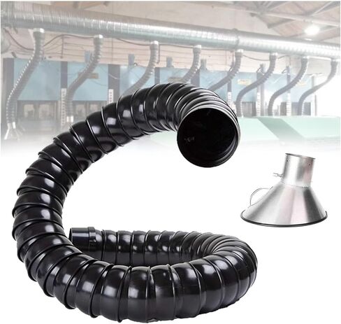 4-6-8 Inch Articulated Hose for Industrial Welding Smoke Extractor - 6.5ft, 5ft & 3ft Lengths, Ideal for Laboratory & Workshop Soldering Fume Extraction (BK 1.5M/4.9FT, ID 100MM/3.8/9 in) in Saudi Arabia
