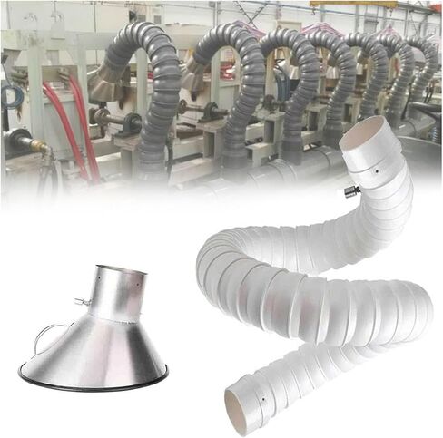 4-6-8 Inch Articulated Hose for Industrial Welding Smoke Extractor - 6.5ft, 5ft & 3ft Lengths, Ideal for Laboratory & Workshop Soldering Fume Extraction (BK 1.5M/4.9FT, ID 100MM/3.8/9 in) in Saudi Arabia