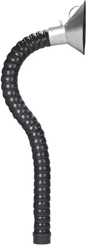 Flexible Industrial Smoke Extraction Duct Hose with Adjustable Hood, 360° Articulating Arm for Welding Fume Removal, Shop Air Dust Extraction System (White, 100mm ID, 1.5m Length) in Saudi Arabia