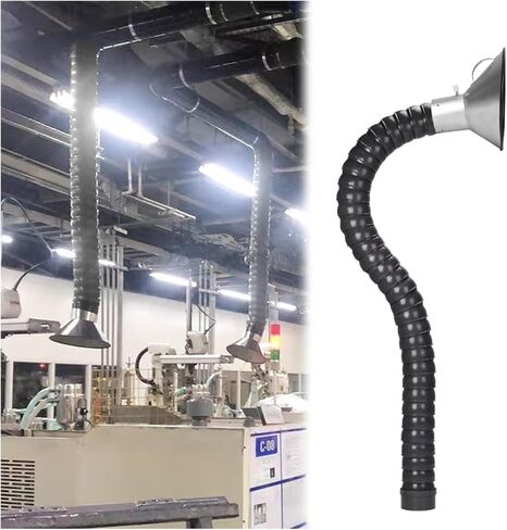 Industrial Welding Smoke Extraction Hose, Flexible Fume Extractor Duct with Valve & Hood, 45MM (1.77 in) x 300cm (9.8ft) for Laboratory Dust Removal in Saudi Arabia