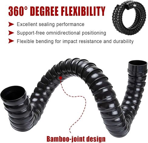 3ft Flexible Smoke Extraction Hose, 360° Adjustable Air Extractor for Laser Engraver, Soldering Fume, Welding Applications, 160mm ID, Ideal for Laboratories in Saudi Arabia