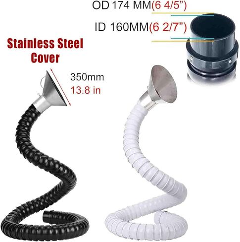3ft Flexible Smoke Extraction Hose, 360° Adjustable Air Extractor for Laser Engraver, Soldering Fume, Welding Applications, 160mm ID, Ideal for Laboratories in Saudi Arabia
