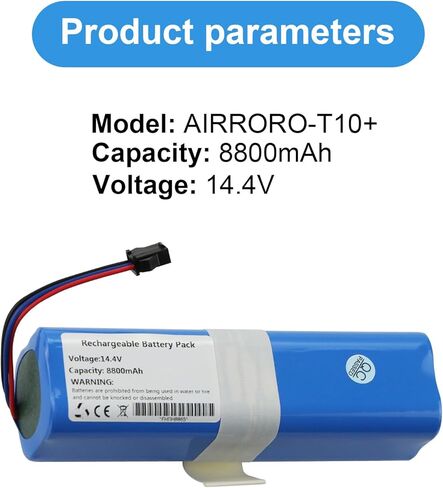 MULS 8800mAh L900 Vacuum Cleaner Battery Replacement for AIRROBO T10 T10+, Coredy L900X L900W, UONI S1 V980 Series, Onson J30 Pro, Kyvol Cybovac E31 S31, NEABOT N2 Robot Vacuum Cleaner in Saudi Arabia