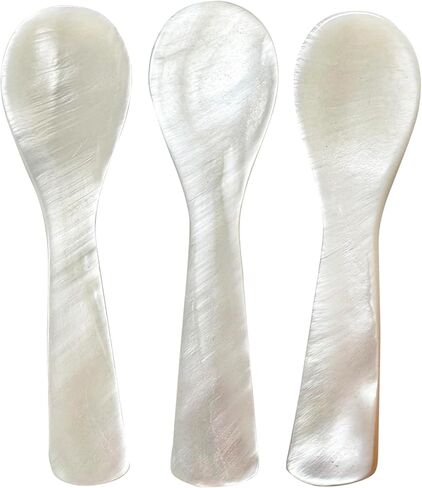 ThougrLyh Caviar Spoon 5pcs Mother of Pearl Spoons for Caviar Ice Cream Sauce 3.54 Inches Shell Spoon in Saudi Arabia