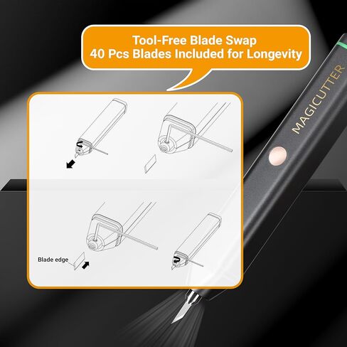 30W Ultrasonic Cutter, 40,000 Vibrations/Sec Electric Cutting Knife with Dual Modes, 40PCS Replaceable Titanium Blades, USB-C PD Powered Cutting Tool for Foam, Plastic, DIY Craft Cutter in Saudi Arabia