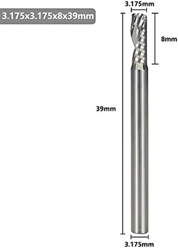 1pcs Single Flute O End Mill 1mm-3.175mm Shank Aluminum Cutting Spiral Milling Cutter Carbide CNC Router Bit in Saudi Arabia