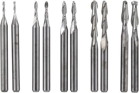 10pcs Ball Nose Carbide End Mill 1/8 Inch Shank Spiral CNC Router Bit Wood Engraving 2 Flutes Cutting Tool Edge Bits in Saudi Arabia
