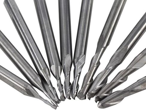 10pcs Ball Nose Carbide End Mill 1/8 Inch Shank Spiral CNC Router Bit Wood Engraving 2 Flutes Cutting Tool Edge Bits in Saudi Arabia
