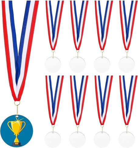 Framendino, 9 Pack Sublimation Medal MDF Blank Make Your Own Medals Kit with Ribbons for Sports Events Competitions in Saudi Arabia
