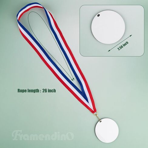 Framendino, 9 Pack Sublimation Medal MDF Blank Make Your Own Medals Kit with Ribbons for Sports Events Competitions in Saudi Arabia