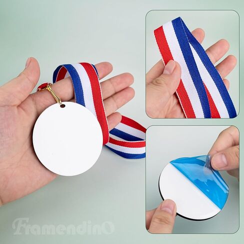 Framendino, 9 Pack Sublimation Medal MDF Blank Make Your Own Medals Kit with Ribbons for Sports Events Competitions in Saudi Arabia