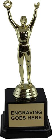 Trophy Outlet Victory Male Trophy – Custom Engraved Sports Award for Men’s Achievement & Recognition – Elegant Gold Figurine on Black Base – Perfect for Sports, Bosses, Dads & More in Saudi Arabia