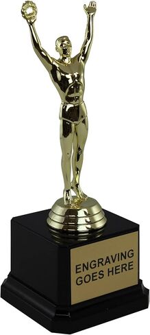 Trophy Outlet Victory Male Trophy – Custom Engraved Sports Award for Men’s Achievement & Recognition – Elegant Gold Figurine on Black Base – Perfect for Sports, Bosses, Dads & More in Saudi Arabia