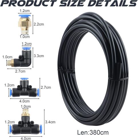 مجموعة أنابيب فراغ PU ومجموعة تركيبات قفل الدفع 1/8 "NPT إلى 1/4" أنابيب للملف اللولبي لبوابة النفايات للمركبات ذات الشحن التوربيني in Kuwait