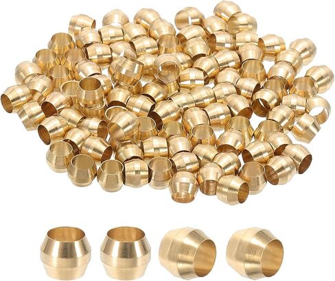 PATIKIL 100Pcs Brass Compression Sleeves Ferrules, Tube OD 5/32" Compression Fittings Assortment Kit for Connecting Air, Fuel, Water, Oil and Inert Gases Lines in Saudi Arabia
