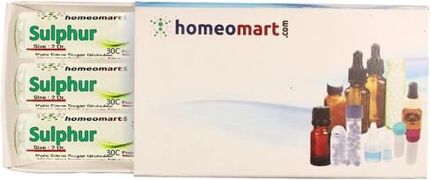 Homeomart.com Sulphur Homeopathy Pellets (Pills) in 200C Potency, Pack of 3 in Saudi Arabia