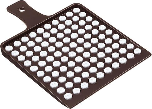 100 Holes 8mm Pill Counting Tray Plate Tool, Plastic Medicine Dispenser Tray with Handle, Pill Counter Tablet Counting Plate, Beadwork Sorting Tool, Arrangement Board in Saudi Arabia
