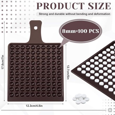 100 Holes 8mm Pill Counting Tray Plate Tool, Plastic Medicine Dispenser Tray with Handle, Pill Counter Tablet Counting Plate, Beadwork Sorting Tool, Arrangement Board in Saudi Arabia