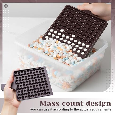 100 Holes 8mm Pill Counting Tray Plate Tool, Plastic Medicine Dispenser Tray with Handle, Pill Counter Tablet Counting Plate, Beadwork Sorting Tool, Arrangement Board in Saudi Arabia