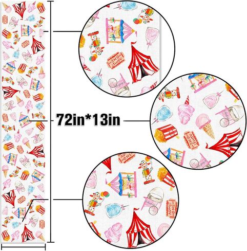 Circus Carnival Party Decoration Table Runner Circus Birthday Party Suppy Festival Dining Room Home Kitchen Table Decor in Saudi Arabia