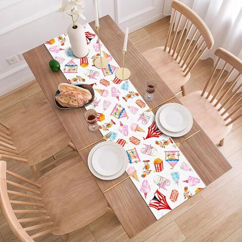 Circus Carnival Party Decoration Table Runner Circus Birthday Party Suppy Festival Dining Room Home Kitchen Table Decor in Saudi Arabia