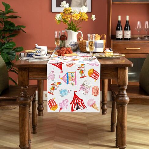 Circus Carnival Party Decoration Table Runner Circus Birthday Party Suppy Festival Dining Room Home Kitchen Table Decor in Saudi Arabia