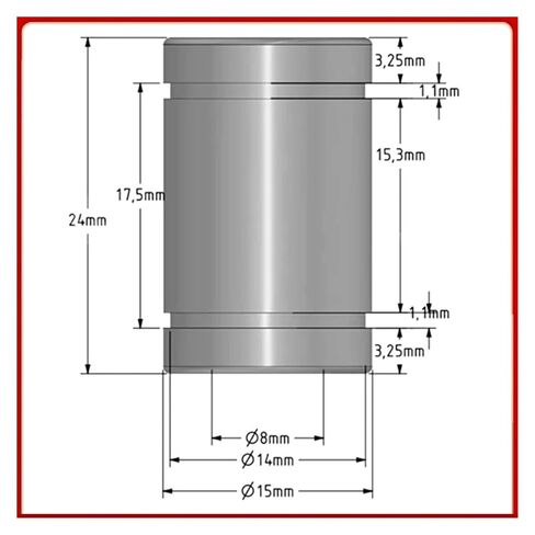 LM8UU LM81524UU عمود قضيب طويل 8X15X24MM محمل خطي (10 قطعة) in Kuwait