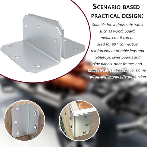 4 Pack 4-Inch Heavy Duty L Brackets and 24pcs Screw- alvanized 90° Corner Braces for Wood, 4"x2"x2" Steel Right Angle Brackets for Furniture, Fences, Decks & Shelves – Rust-Resistant Metal Bracing in Saudi Arabia