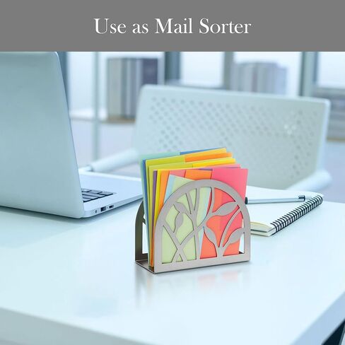 Napkin Holder for Table | Upright Napkin Stand with Decorative Leaf & Branch Design, Modern Metal Napkin Holder for Kitchen, Dining, Café, Office | Rust-Resistant Silver Finish in Saudi Arabia