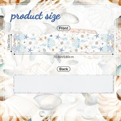 Coastal Nautical Table Runner 13x71 Inch, Blue Teal Beach Theme Kitchen Dining Table Decor for Home Holiday Party in Saudi Arabia
