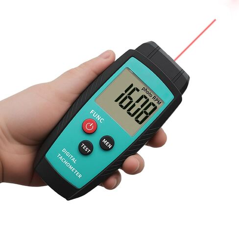 مقياس سرعة الدوران غير التلامسي مع شاشة LCD كبيرة لقياس عدد الدورات في الدقيقة بدقة، من 10 إلى 99,999 دورة في الدقيقة بالليزر، مقياس سرعة الدوران الرقمي مع أشرطة انعكاس، الحد الأقصى/الدقيقة/الأخيرة ووظيفة الذاكرة in Kuwait
