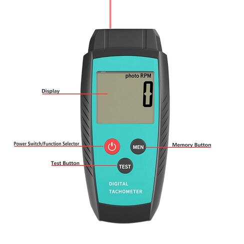 مقياس سرعة الدوران غير التلامسي مع شاشة LCD كبيرة لقياس عدد الدورات في الدقيقة بدقة، من 10 إلى 99,999 دورة في الدقيقة بالليزر، مقياس سرعة الدوران الرقمي مع أشرطة انعكاس، الحد الأقصى/الدقيقة/الأخيرة ووظيفة الذاكرة in Kuwait