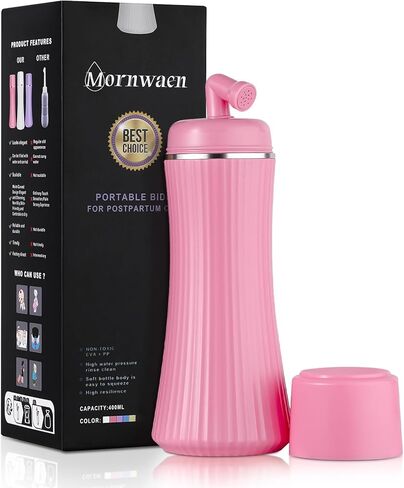 Peri Bottle Postpartum,Upgrade 400ml Portable Bidet with Extendable Sprayer for Travel & Camping,3 Leak-Proof Seals,Postpartum Essentials for Mom (Pink) in Saudi Arabia