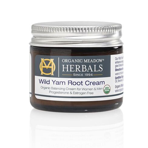 Organic Meadow Herbals Wild Yam Root Cream - USDA Certified Organic Balancing Cream for PMS & Menopause Relief - Estrogen & Progesterone-Free. Handmade by us. Woman-owned & Operated Since 1994 (2 oz) in Saudi Arabia