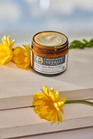 Organic Meadow Herbals Wild Yam Root Cream - USDA Certified Organic Balancing Cream for PMS & Menopause Relief - Estrogen & Progesterone-Free. Handmade by us. Woman-owned & Operated Since 1994 (2 oz) in Saudi Arabia