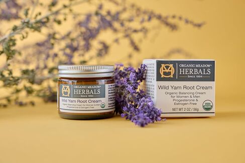 Organic Meadow Herbals Wild Yam Root Cream - USDA Certified Organic Balancing Cream for PMS & Menopause Relief - Estrogen & Progesterone-Free. Handmade by us. Woman-owned & Operated Since 1994 (2 oz) in Saudi Arabia