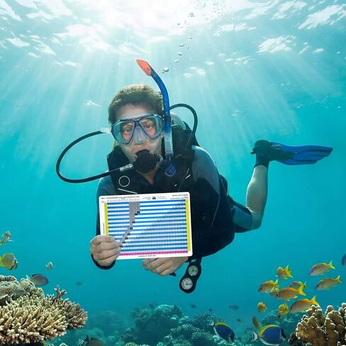 No Decompression Waterproof Dive Tables – Metric Dive Planner, A5 Plastic Dive Card in Saudi Arabia