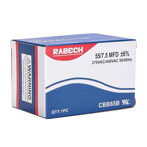 55/7.5uF 55+7.5MFD AC Capacitor 55 7.5 uF MFD 55/7.5MFD 370V or 440V CBB65B Round Dual Run Start A/C Capacitors ±6% 370V/440VAC for Air Conditioner in Kuwait