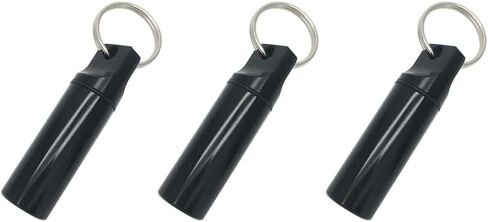 Mini Pill Box Keychain 3 Pack Mixed Colors, Aluminum Carry Case with Screw Cap Seal, Compact Metal Storage for Travel Carry in Saudi Arabia