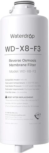 Waterdrop X8-F3 Filter, Replacement for All X8 800 GPD Series Reverse Osmosis System, Reduce PFAS, 24-month Lifetime in Saudi Arabia
