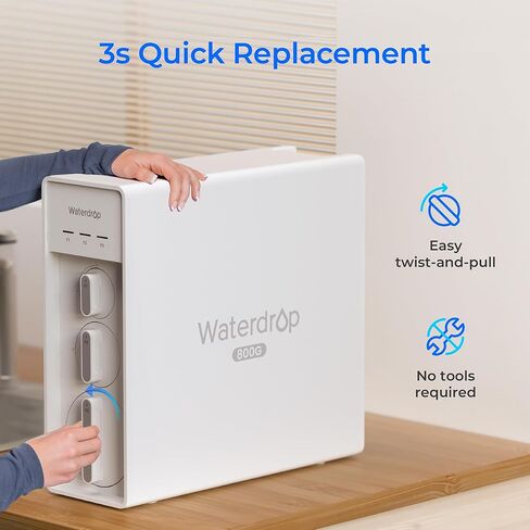 Waterdrop X8-F3 Filter, Replacement for All X8 800 GPD Series Reverse Osmosis System, Reduce PFAS, 24-month Lifetime in Saudi Arabia