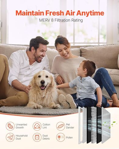 فلتر هواء إلكتروستاتيكي VEVOR، فلتر فرن AC/HVAC من الألومنيوم قابل للغسل وإعادة الاستخدام مقاس 16 × 20 × 1 بوصة، عمر طويل MERV 8، منزل أو مكتب أكثر صحة (الحجم الفعلي: 15.5 × 19.75 × 0.82 بوصة) in Kuwait