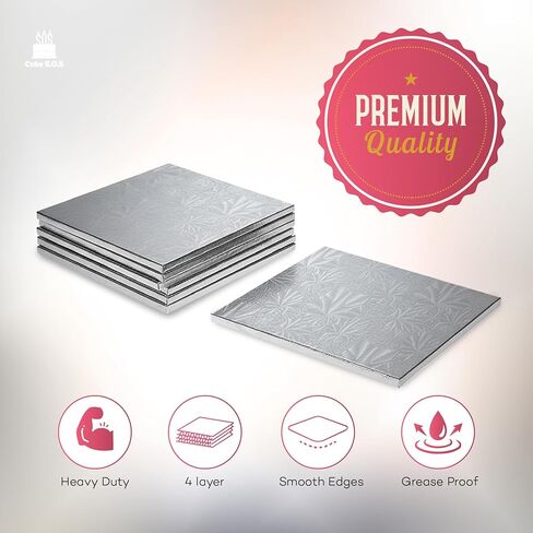 14"x10" Silver Rectangle Sturdy Cake Board Drums for Displaying Cakes, 1/2 inch Thick, (1-Pack) in Saudi Arabia