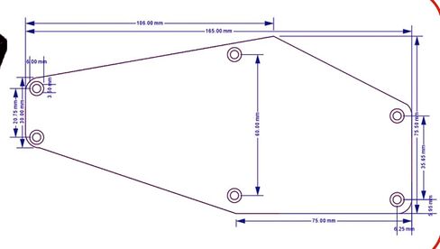 غطاء تجويف اللوحة الخلفية على شكل تابوت من بلاستيك ABS لجهاز ESP M-II، طبقة واحدة باللون الأسود in Kuwait
