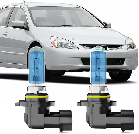 مصابيح الهالوجين الأمامية متوافقة مع Honda Accord 1992-2005، 9005 9006 مجموعة شعاع عالي منخفض، 6000K أبيض، التوصيل والتشغيل، حزمة من 4 in Kuwait